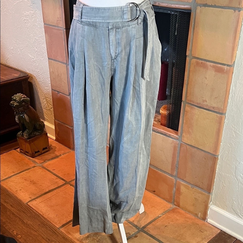 Sundance Women's Gray Tencel Belted Wide Leg Pants, size 6